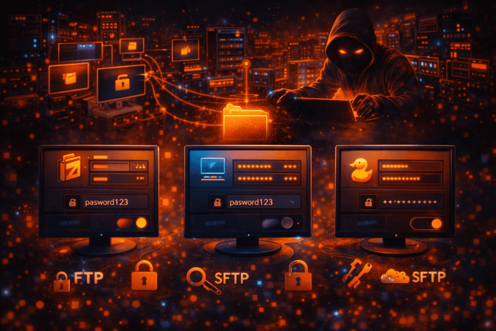 FileZilla, WinSCP, Cyberduck. Tjek dit setup.